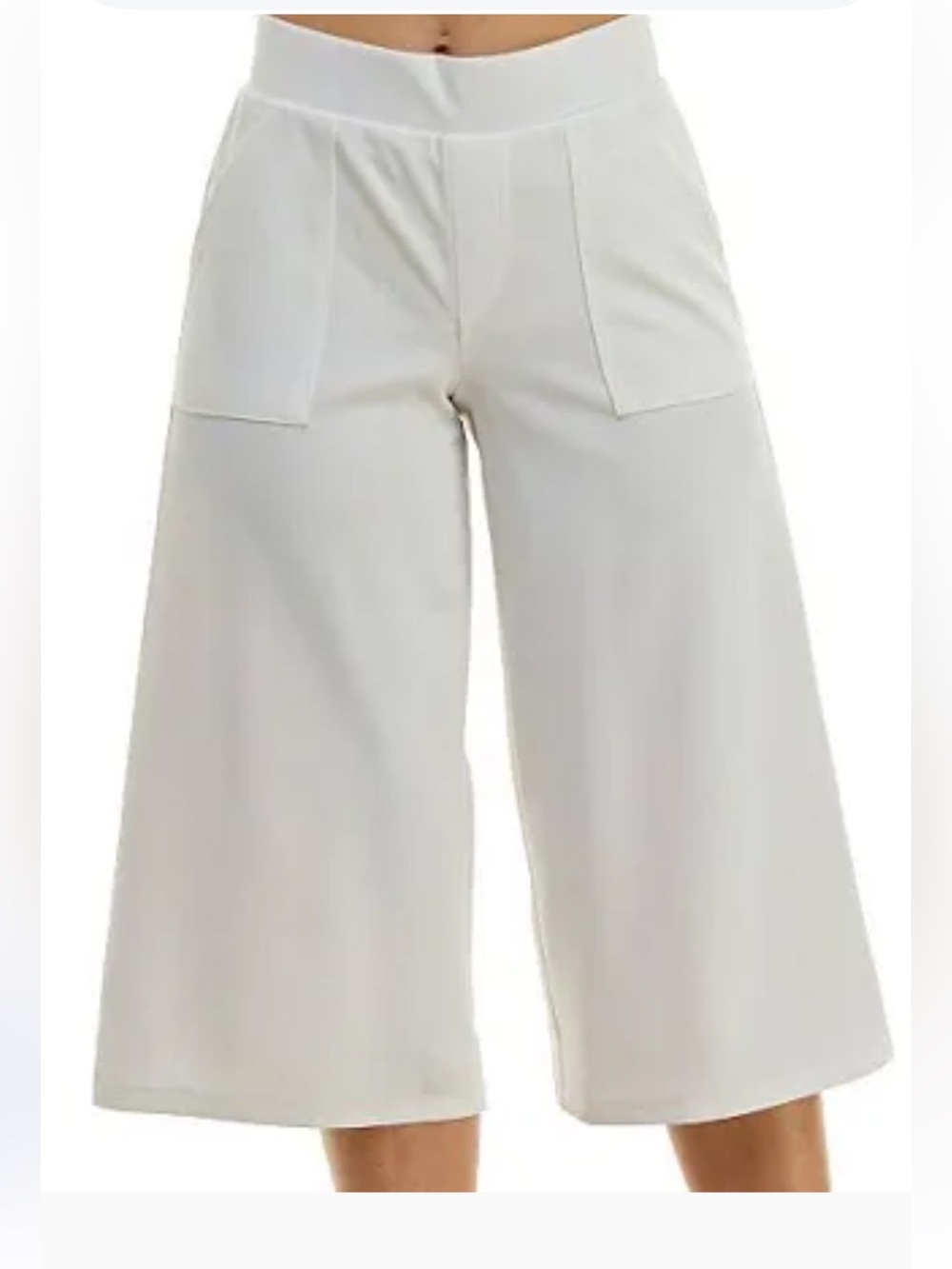 g4free Cropped Wide-Leg Women's Pants in Cream size 4/6 nwt